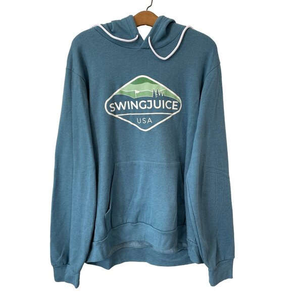 Swing Juice USA Blue Pullover Hoodie Sweatshirt Mens L Blue Relaxed Golf Staple - Picture 1 of 6